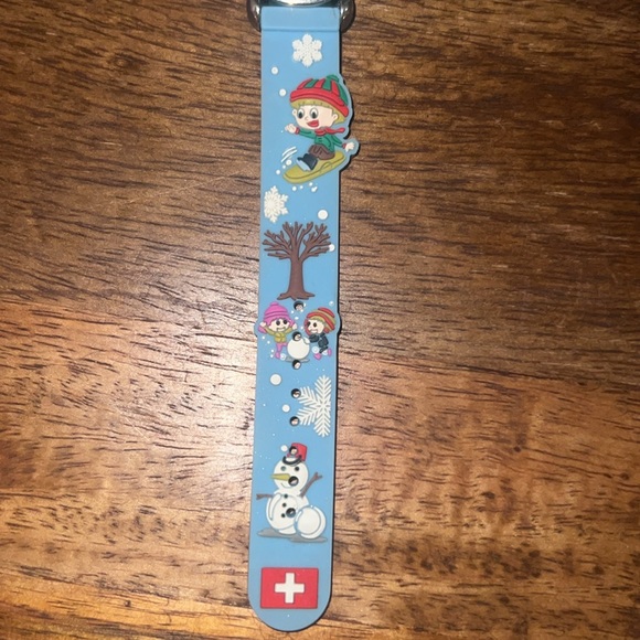 Swiss Army light blue red white kids wrist watch from Switzerland snowflakes🇨🇭 - Picture 3 of 8